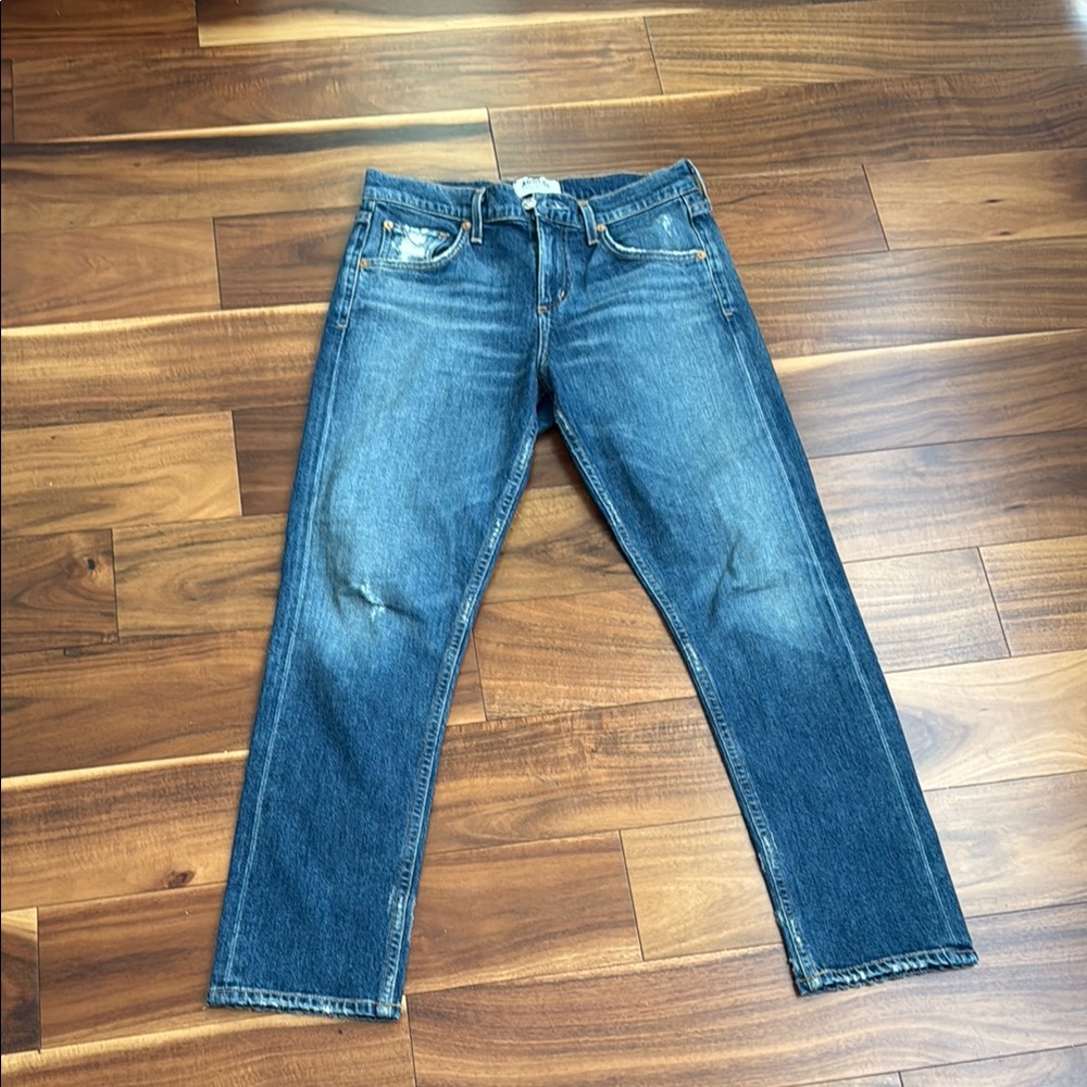 Agolde Los Angeles Premium denim distressed cropped jeans size 23 Made the USA